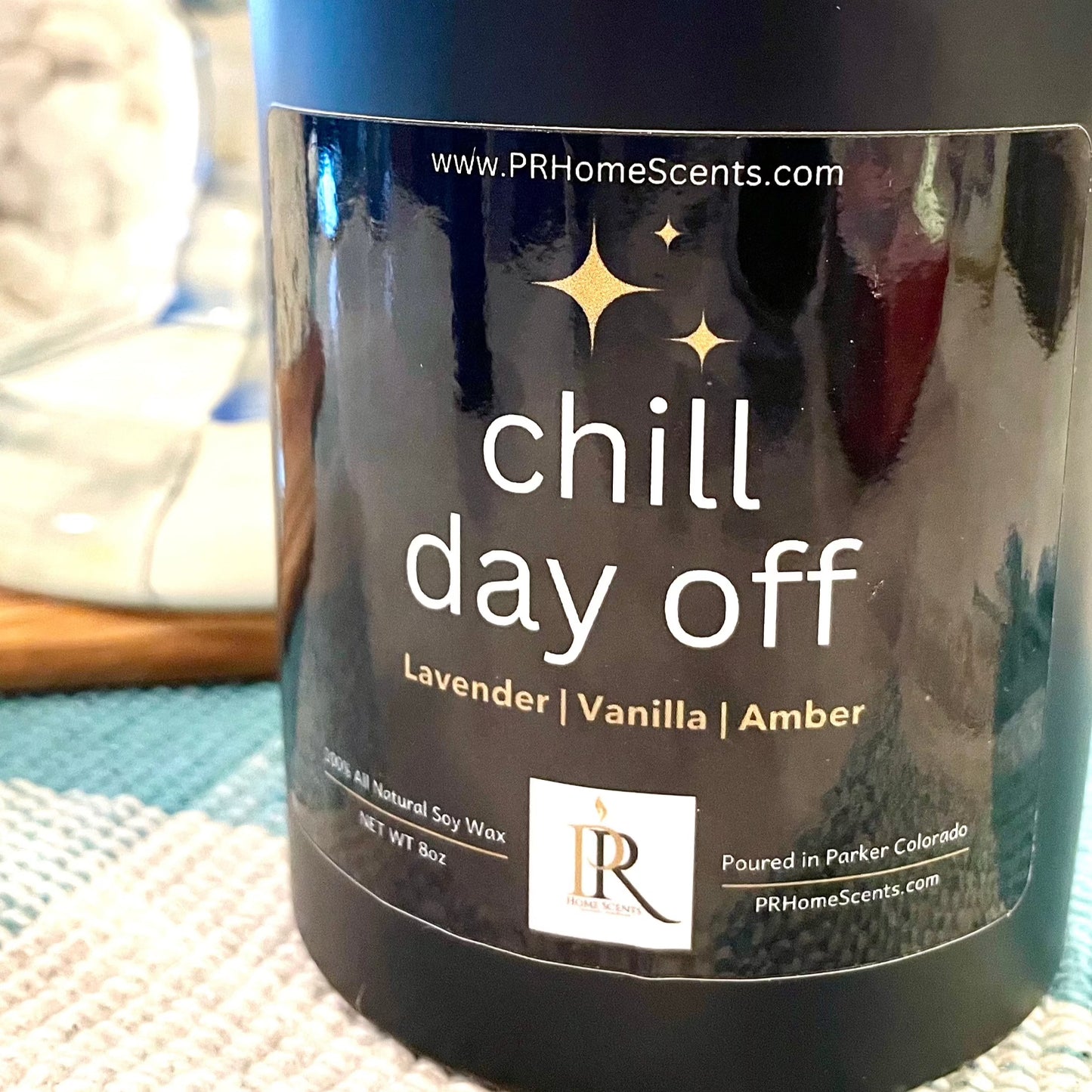 Indulge in serenity with Chill Day Off candles, available in 8oz and 3.5oz sizes. Infused with the calming blend of Lavender Vanilla and Amber, these candles create a tranquil atmosphere, perfect for unwinding after a long day. Embrace relaxation with the soothing fragrance of Chill Day Off.