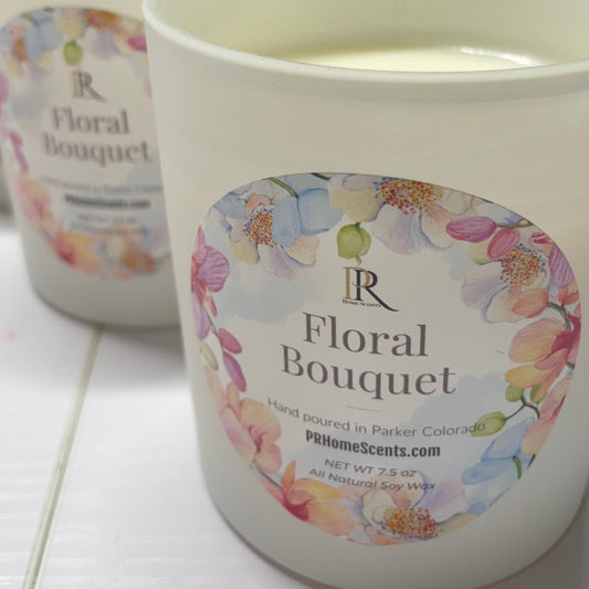 Indulge in the sensory experience of our Floral Bouquet soy candle. Made from 100% all natural soy, this luxurious candle will fill your home with the delicate and captivating scents of a fresh floral bouquet. Elevate your space with the essence of elegance and luxury. made in Parker best candle in parker colorado