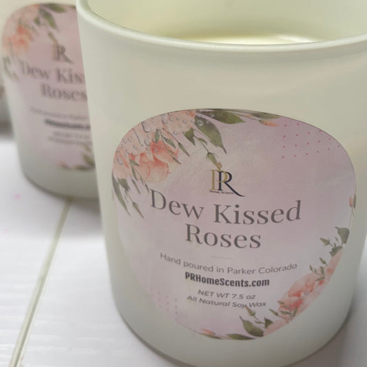 Indulge in the luxurious and exclusive aromas of our Dew Kissed Roses soy candle. Made with 100% all natural soy, this candle will fill your space with the delicate scent of freshly kissed roses while providing a clean and eco-friendly burn. Elevate your senses and enhance your space with our premium candle. Dew Kissed Roses Best candle in Parker colorado