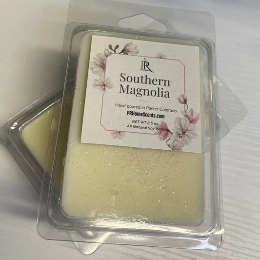Experience the elegant and tranquil scent of our Southern Magnolia floral candle. Made with 100% soy wax, this wax melt will fill your home with the delicate fragrance of magnolia blossoms. Transform any space into a peaceful retreat with our high-quality, long-lasting wax melts.