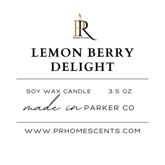 Close-up of Lemon Berry Delight Soy Wax Candle, a refreshing fusion of zesty lemon and luscious berries. Hand-poured with care, the clean-burning soy wax releases invigorating aromas. Elevate your space with the vibrant fragrance of Lemon Berry Delight. #SoyWaxCandle #LemonBerryDelight #HomeFragrance