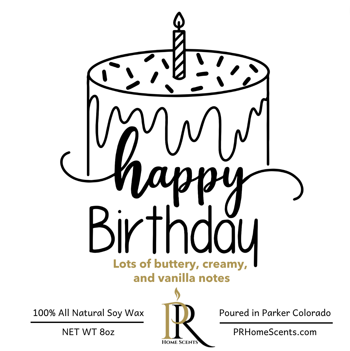 Best Birthday Candle in Parker Colorado | Buttery Vanilla Cake Scented Candle with Sprinkles