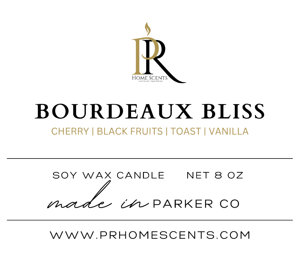 Bourdeaux Bliss 8 oz soy wax candle