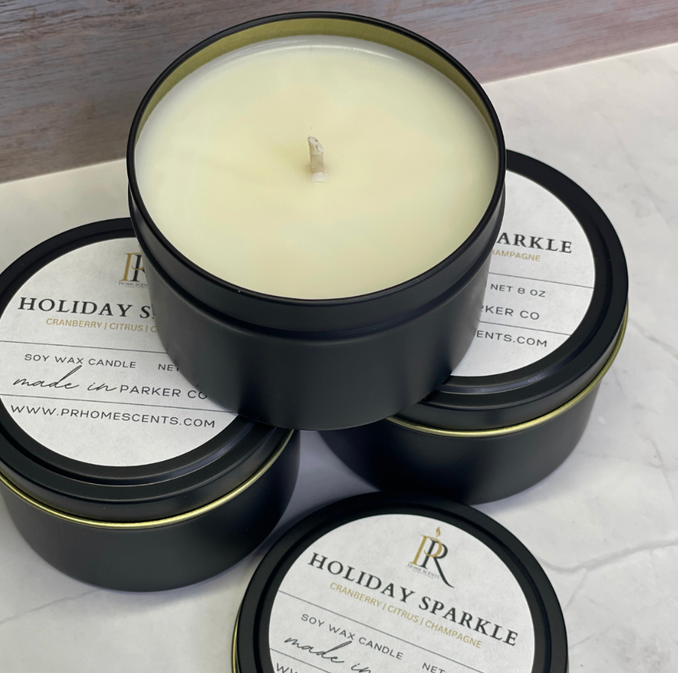 Holiday Sparkle 8oz soy wax candle