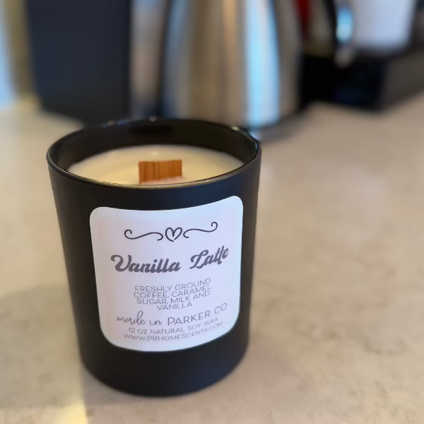 Vanilla Latte 12 ounce soy wax candle - clean non-toxic fragrance oil