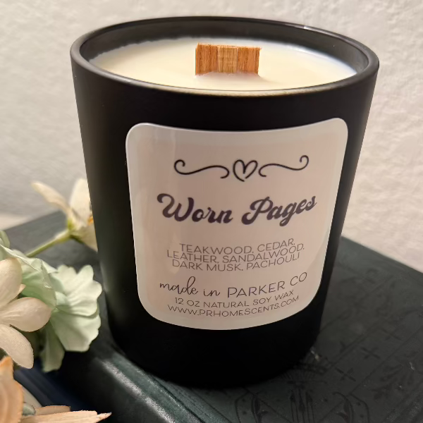 Worn Pages #soywax candle with clean non-toxic fragrance oil - parker colorado